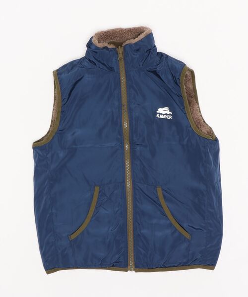 KRIFF MAYER Kid's Collection（クリフメイヤーキッズコレクション）の「WEB限定リバーシブルひっくりベスト（ベスト・キッズ・ネイビー/モカ/キャメル・120/130/140/150/160/170）」の7枚目の写真