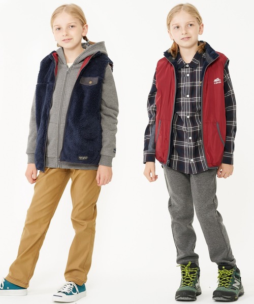KRIFF MAYER Kid's Collection（クリフメイヤーキッズコレクション）の「WEB限定リバーシブルひっくりベスト（ベスト・キッズ・ネイビー/モカ/キャメル・120/130/140/150/160/170）」の21枚目の写真