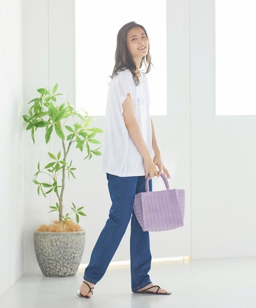 LIPSTAR(リップスター)の「フレンチスリーブTシャツ(Tシャツ/カットソー・レディース・オフホワイト/ブラック/ベージュ・M)」の5枚目の写真