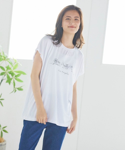 LIPSTAR(リップスター)の「フレンチスリーブTシャツ(Tシャツ/カットソー・レディース・オフホワイト/ブラック/ベージュ・M)」の17枚目の写真