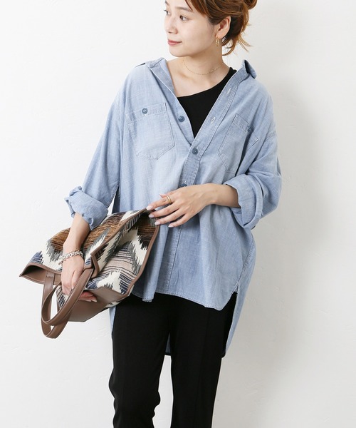 JOURNAL STANDARD（ジャーナルスタンダード）の「■■■CHAMBRAY SHIRT◆（シャツ/ブラウス・レディース・ブラック/ブルー・FREE）」の2枚目の写真