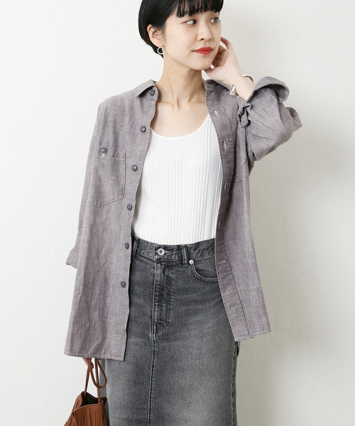 JOURNAL STANDARD（ジャーナルスタンダード）の「■■■CHAMBRAY SHIRT◆（シャツ/ブラウス・レディース・ブラック/ブルー・FREE）」の3枚目の写真