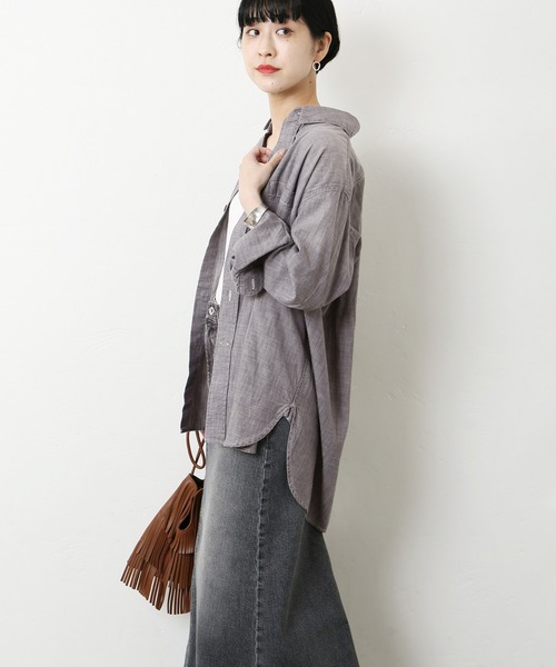 JOURNAL STANDARD（ジャーナルスタンダード）の「■■■CHAMBRAY SHIRT◆（シャツ/ブラウス・レディース・ブラック/ブルー・FREE）」の12枚目の写真