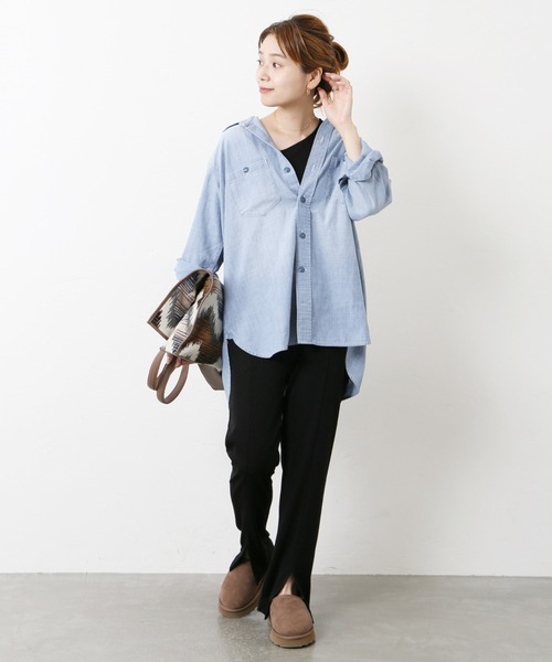 JOURNAL STANDARD（ジャーナルスタンダード）の「■■■CHAMBRAY SHIRT◆（シャツ/ブラウス・レディース・ブラック/ブルー・FREE）」の15枚目の写真