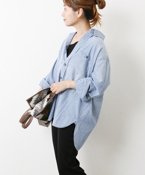 JOURNAL STANDARD（ジャーナルスタンダード）の「■■■CHAMBRAY SHIRT◆（シャツ/ブラウス・レディース・ブラック/ブルー・FREE）」の21枚目の写真