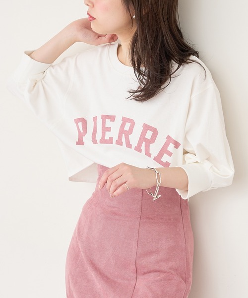 natural couture(ナチュラルクチュール)の「【WEB限定】カレッジロゴボリュームスリーブT(Tシャツ/カットソー・レディース・オフホワイト/グレー/ネイビー/ピンク・FREE)」の10枚目の写真
