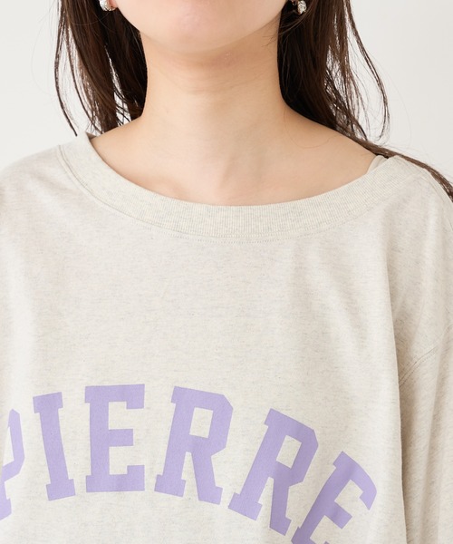 natural couture(ナチュラルクチュール)の「【WEB限定】カレッジロゴボリュームスリーブT(Tシャツ/カットソー・レディース・オフホワイト/グレー/ネイビー/ピンク・FREE)」の12枚目の写真
