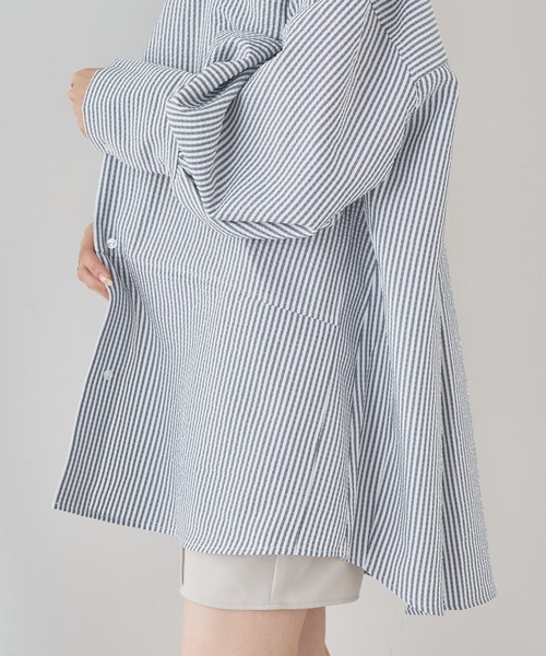 Chico(チコ)の「【新色追加】ストライプブロッキングシャツ(シャツ/ブラウス・レディース・ネイビー/ブラウン/ブラック・FREE)」の13枚目の写真