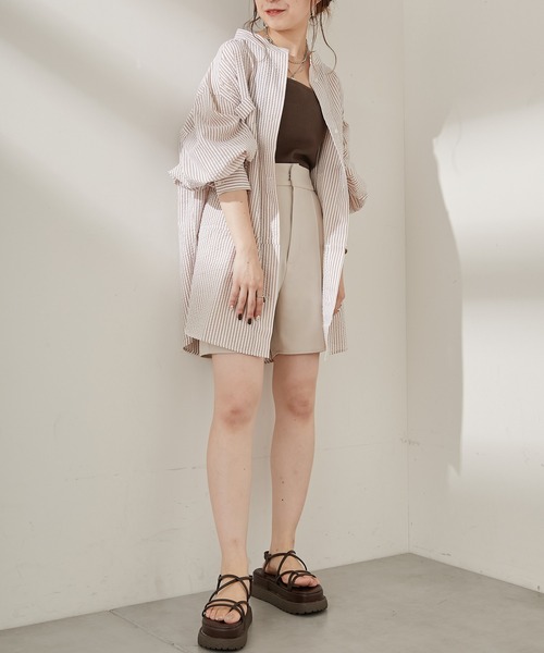 Chico(チコ)の「【新色追加】ストライプブロッキングシャツ(シャツ/ブラウス・レディース・ネイビー/ブラウン/ブラック・FREE)」の15枚目の写真