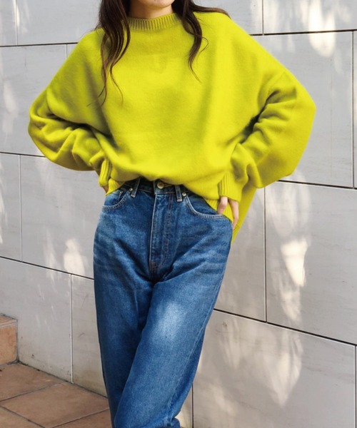 Banner Barrett(バナーバレット)の「ドロップショルダーニットトップス(ニット/セーター・レディース・オフホワイト/ブラック/ベージュ/黄緑系/ピンク・38)」の16枚目の写真