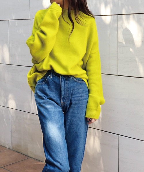 Banner Barrett(バナーバレット)の「ドロップショルダーニットトップス(ニット/セーター・レディース・オフホワイト/ブラック/ベージュ/黄緑系/ピンク・38)」の14枚目の写真