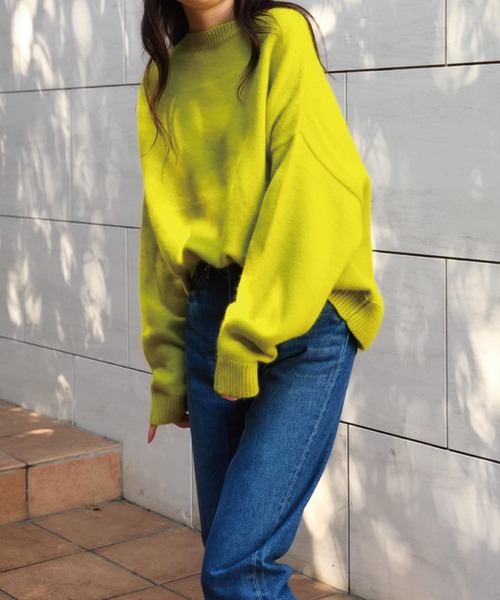 Banner Barrett(バナーバレット)の「ドロップショルダーニットトップス(ニット/セーター・レディース・オフホワイト/ブラック/ベージュ/黄緑系/ピンク・38)」の21枚目の写真