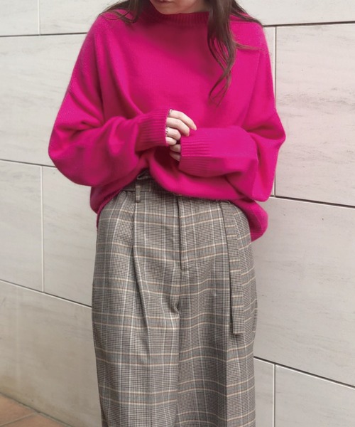 Banner Barrett(バナーバレット)の「ドロップショルダーニットトップス(ニット/セーター・レディース・オフホワイト/ブラック/ベージュ/黄緑系/ピンク・38)」の20枚目の写真