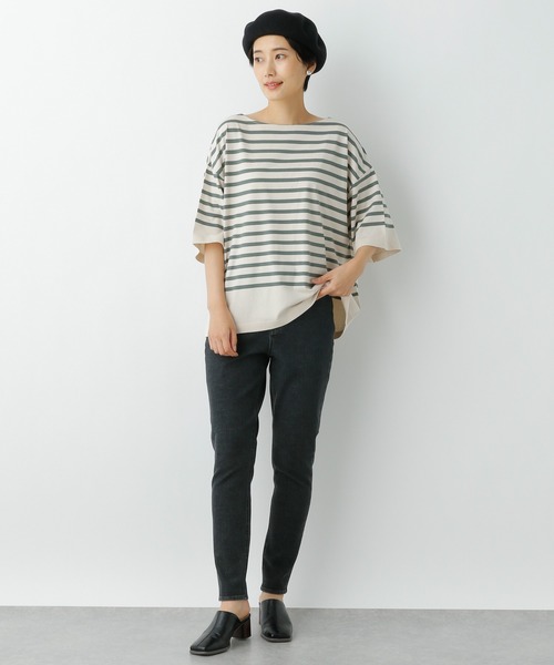 LEPSIM（レプシィム）の「カラーボーダーワイドＴ　954657（Tシャツ/カットソー・レディース・ブラウン/オフホワイト/グリーン/ライトパープル・FREE）」の18枚目の写真