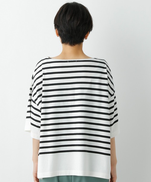 LEPSIM（レプシィム）の「カラーボーダーワイドＴ　954657（Tシャツ/カットソー・レディース・ブラウン/オフホワイト/グリーン/ライトパープル・FREE）」の20枚目の写真