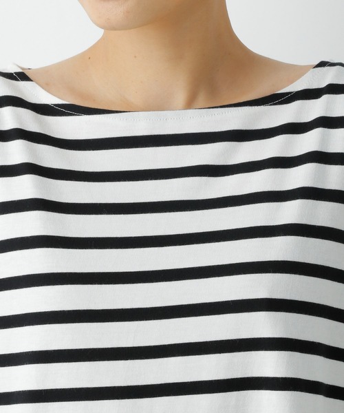 LEPSIM（レプシィム）の「カラーボーダーワイドＴ　954657（Tシャツ/カットソー・レディース・ブラウン/オフホワイト/グリーン/ライトパープル・FREE）」の10枚目の写真