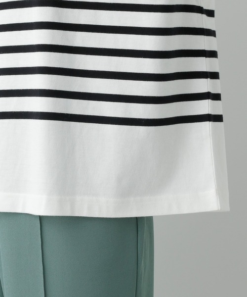 LEPSIM（レプシィム）の「カラーボーダーワイドＴ　954657（Tシャツ/カットソー・レディース・ブラウン/オフホワイト/グリーン/ライトパープル・FREE）」の13枚目の写真