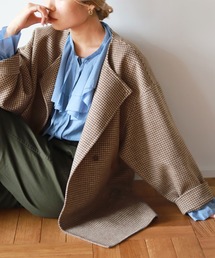 SLOBE IENA | HAMILTONダブルフェイスウールショートコクーンコート◆(ノーカラーコート)