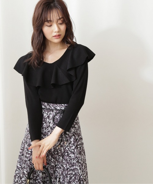 PROPORTION BODY DRESSING(プロポーションボディドレッシング)の「ラッフルニット / 1211270910(ニット/セーター・レディース・グレー/ブラック/ボルドー・FREE)」の2枚目の写真