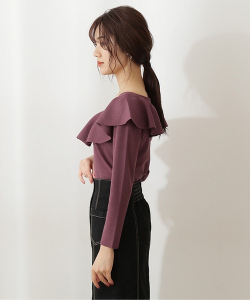 PROPORTION BODY DRESSING(プロポーションボディドレッシング)の「ラッフルニット / 1211270910(ニット/セーター・レディース・グレー/ブラック/ボルドー・FREE)」の7枚目の写真