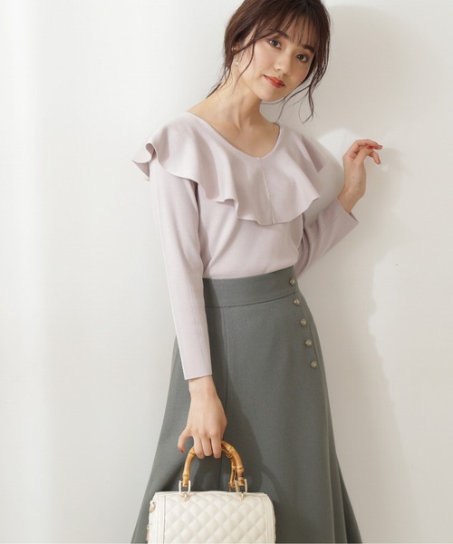 PROPORTION BODY DRESSING(プロポーションボディドレッシング)の「ラッフルニット / 1211270910(ニット/セーター・レディース・グレー/ブラック/ボルドー・FREE)」の5枚目の写真