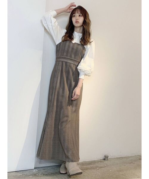 dazzlin（ダズリン）の「マーメイドキーネックジャンスカ（ジャンパースカート・レディース・ブラウン/インディゴブルー/その他1・FREE）」の7枚目の写真