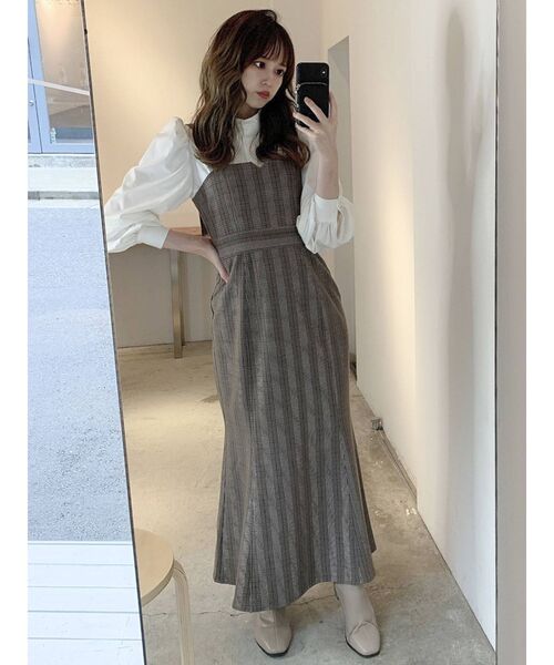 dazzlin（ダズリン）の「マーメイドキーネックジャンスカ（ジャンパースカート・レディース・ブラウン/インディゴブルー/その他1・FREE）」の10枚目の写真