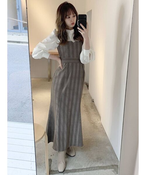 dazzlin（ダズリン）の「マーメイドキーネックジャンスカ（ジャンパースカート・レディース・ブラウン/インディゴブルー/その他1・FREE）」の11枚目の写真