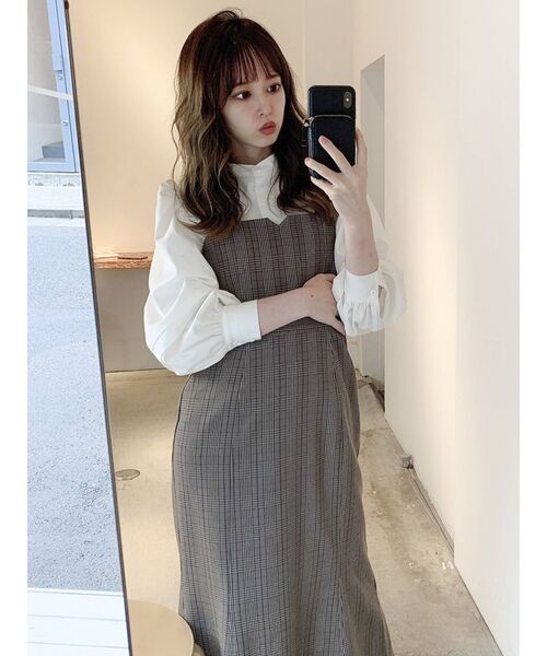 dazzlin（ダズリン）の「マーメイドキーネックジャンスカ（ジャンパースカート・レディース・ブラウン/インディゴブルー/その他1・FREE）」の13枚目の写真