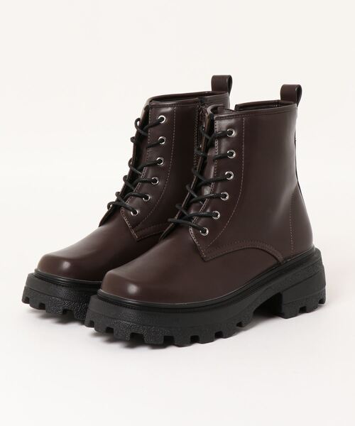 SUNNY ROOM（サニールーム）の「【厚底】タンクソールレースアップブーツ　336（ブーツ・レディース・ダークブラウン/ブラック・L/LL/S/M）」の2枚目の写真