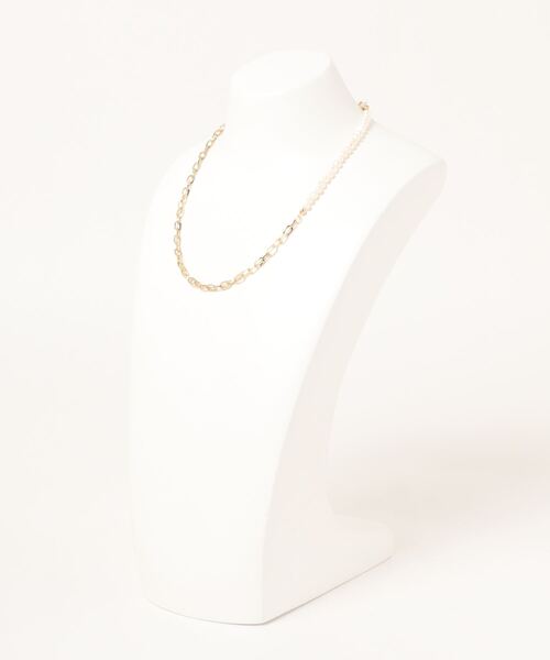 N.(N. Natural Beauty Basic)(エヌエヌナチュラルビューティーベーシック)の「パール×チェーンコンビショートネックレス(ネックレス・レディース・シルバー/ゴールド・FREE)」の3枚目の写真