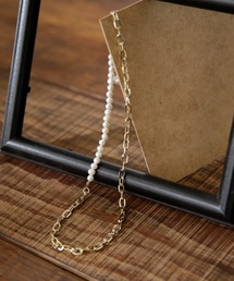 N.（N. Natural Beauty Basic） | パール×チェーンコンビショートネックレス(ネックレス)