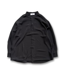 【ユニセックスアイテム】smooth band collar shirt / 肌触り滑らかなバンドカラーのクルーネックシャツ