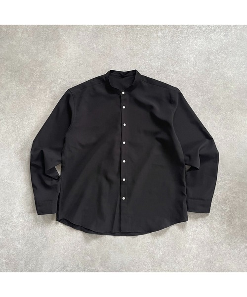 natto（ナット）の「【ユニセックスアイテム】smooth band collar shirt / 肌触り滑らかなバンドカラーのクルーネックシャツ（シャツ/ブラウス・レディース・ブラック/ベージュ/ライム・FREE）」の21枚目の写真