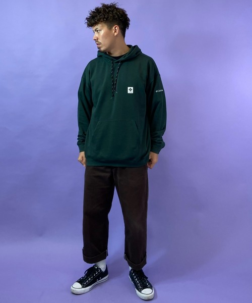 Columbia（コロンビア）の「【展開店舗限定アイテム】columbia/コロンビア ルーズシルエット　ワンポイントパーカー PM0816（パーカー・メンズ・ブラック/ブラウン/グレー/ブルー/グリーン・S/M/L/XL）」の8枚目の写真
