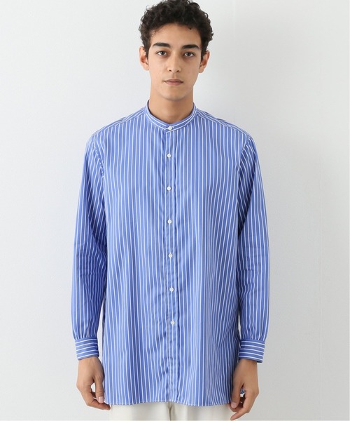 MONT KEMMEL（モンケメル）の「【MONT KEMMEL / モンケメル】STRIPE BAND COLLAR シャツ（シャツ/ブラウス・メンズ・ブルー系その他・2/3/1）」の3枚目の写真
