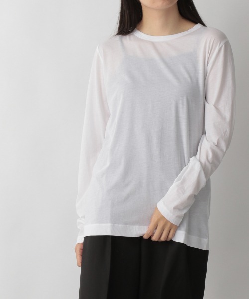 yuw(ユウ)の「SHEAR LONG TEE 235885(Tシャツ/カットソー・レディース・ホワイト/ブラック/ピンク/グリーン/ブラウン・FREE)」の2枚目の写真