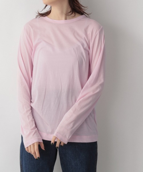 yuw(ユウ)の「SHEAR LONG TEE 235885(Tシャツ/カットソー・レディース・ホワイト/ブラック/ピンク/グリーン/ブラウン・FREE)」の1枚目の写真