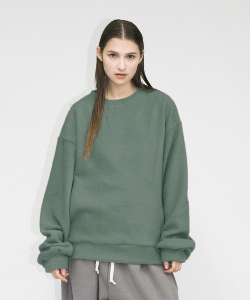 my beautiful landlet(マイビューティフルランドレット)の「【my beautiful landlet】 pile napping brushed sweater(ニット/セーター・メンズ・オリーブ/ベージュ/ブラック/イエロー/レッド・1/0)」の3枚目の写真