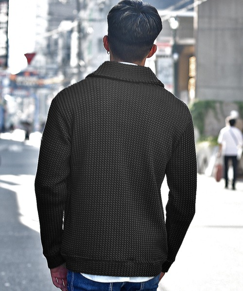 JOKER（ジョーカー）の「【JOKER】2トーンワッフルショールカラーカーディガン/ボレロ メンズ 春服（カーディガン/ボレロ・メンズ・ブラック/ベージュ/ネイビー/グレー・M/L/XL）」の14枚目の写真