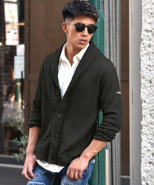 JOKER（ジョーカー）の「【JOKER】2トーンワッフルショールカラーカーディガン/ボレロ メンズ 春服（カーディガン/ボレロ・メンズ・ブラック/ベージュ/ネイビー/グレー・M/L/XL）」の22枚目の写真