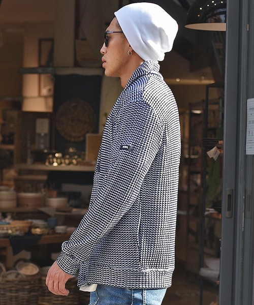 JOKER（ジョーカー）の「【JOKER】2トーンワッフルショールカラーカーディガン/ボレロ メンズ 春服（カーディガン/ボレロ・メンズ・ブラック/ベージュ/ネイビー/グレー・M/L/XL）」の12枚目の写真