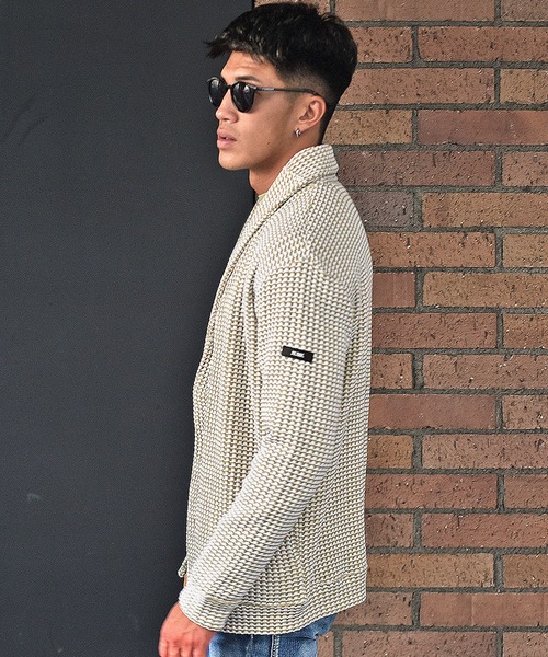 JOKER（ジョーカー）の「【JOKER】2トーンワッフルショールカラーカーディガン/ボレロ メンズ 春服（カーディガン/ボレロ・メンズ・ブラック/ベージュ/ネイビー/グレー・M/L/XL）」の7枚目の写真