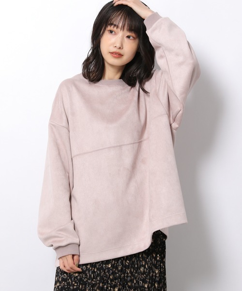 LAKOLE（ラコレ）の「【UNISEX】SUPER BIGエコスエードプルオーバー / 236057（スウェット・メンズ・サンドグレー/ピンク/ホワイト・MEDIUM/LARGE/SMALL）」の3枚目の写真