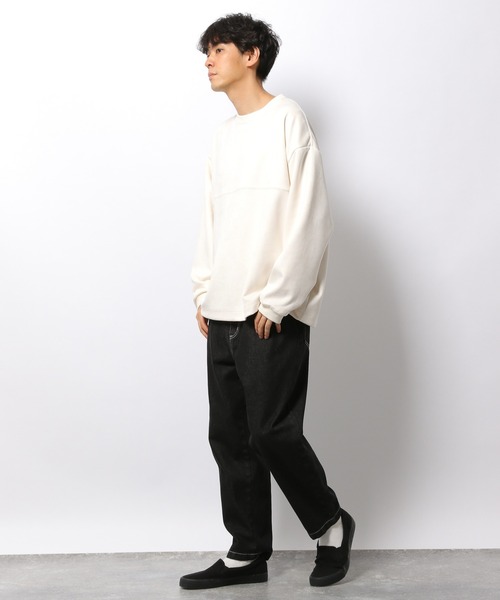 LAKOLE（ラコレ）の「【UNISEX】SUPER BIGエコスエードプルオーバー / 236057（スウェット・メンズ・サンドグレー/ピンク/ホワイト・MEDIUM/LARGE/SMALL）」の10枚目の写真