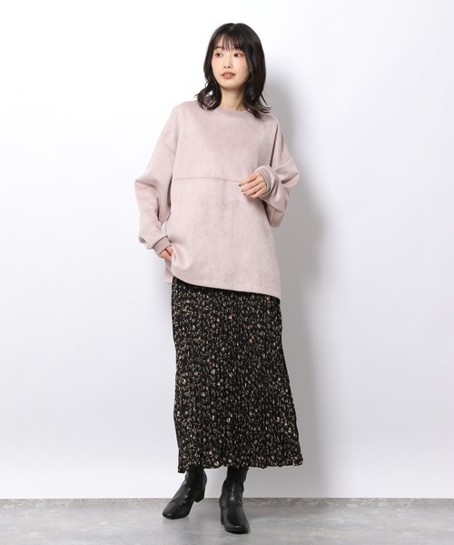 LAKOLE（ラコレ）の「【UNISEX】SUPER BIGエコスエードプルオーバー / 236057（スウェット・メンズ・サンドグレー/ピンク/ホワイト・MEDIUM/LARGE/SMALL）」の4枚目の写真