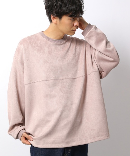 LAKOLE（ラコレ）の「【UNISEX】SUPER BIGエコスエードプルオーバー / 236057（スウェット・メンズ・サンドグレー/ピンク/ホワイト・MEDIUM/LARGE/SMALL）」の17枚目の写真