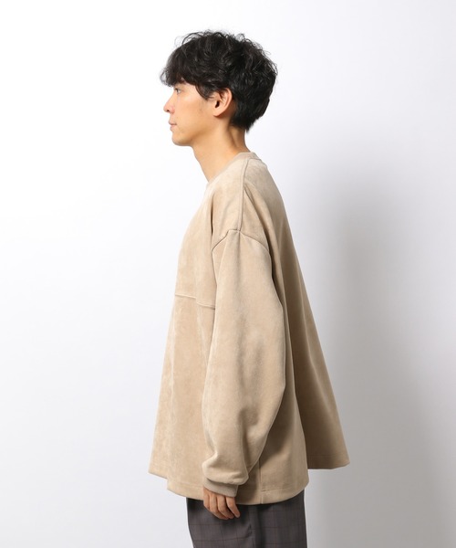 LAKOLE（ラコレ）の「【UNISEX】SUPER BIGエコスエードプルオーバー / 236057（スウェット・メンズ・サンドグレー/ピンク/ホワイト・MEDIUM/LARGE/SMALL）」の11枚目の写真