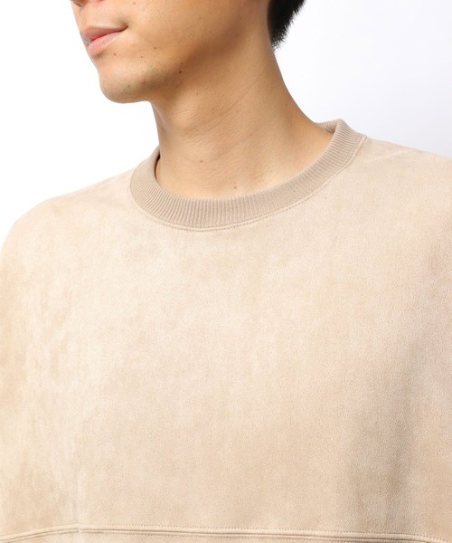 LAKOLE（ラコレ）の「【UNISEX】SUPER BIGエコスエードプルオーバー / 236057（スウェット・メンズ・サンドグレー/ピンク/ホワイト・MEDIUM/LARGE/SMALL）」の16枚目の写真