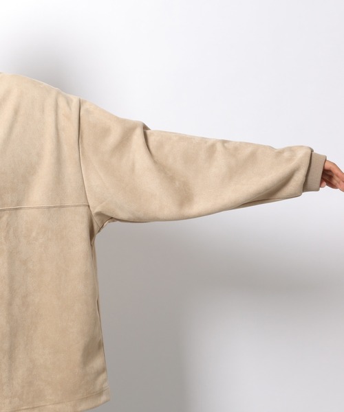 LAKOLE（ラコレ）の「【UNISEX】SUPER BIGエコスエードプルオーバー / 236057（スウェット・メンズ・サンドグレー/ピンク/ホワイト・MEDIUM/LARGE/SMALL）」の5枚目の写真